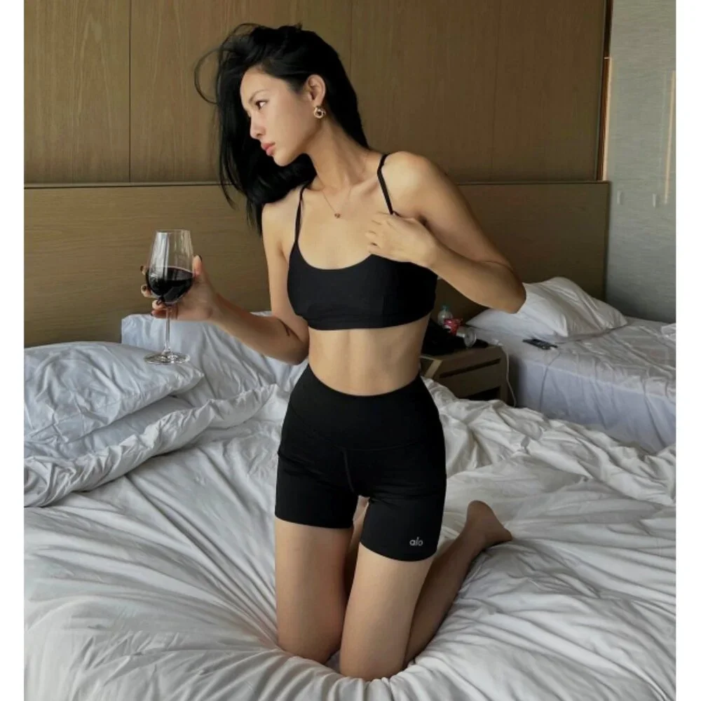 Alo High-Waist Airlift Biker Shorts Black Hi-Rise Waisted Bermuda Long Bike XS
